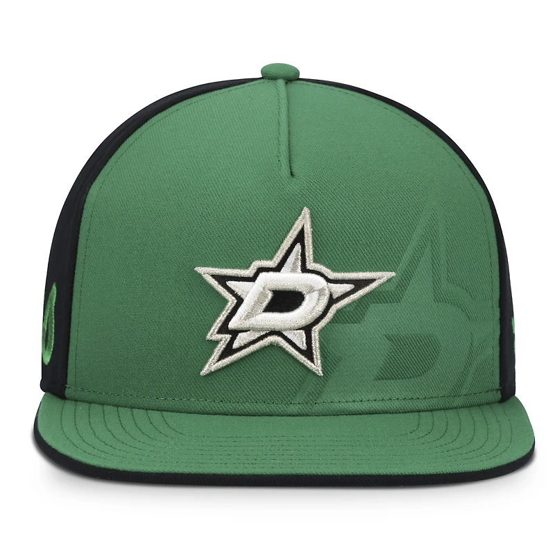 Casquette snapback Fanatics verte et noire Dallas Stars pour homme