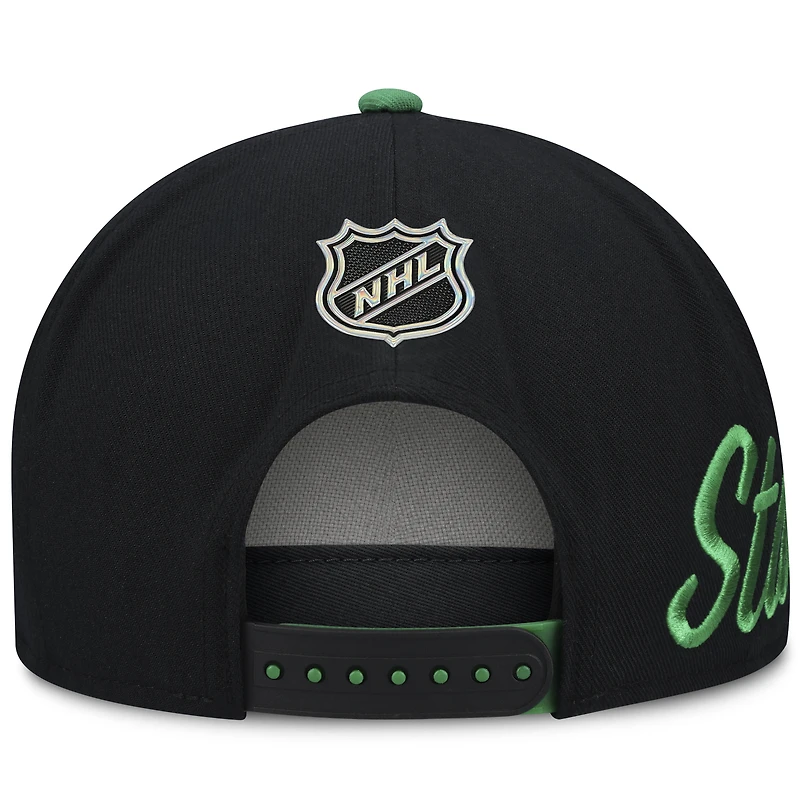 Casquette snapback Fanatics verte et noire Dallas Stars pour homme