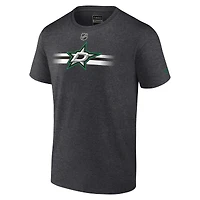 T-shirt Fanatics Heather Charcoal Authentic Pro Secondary Logo pour homme des Dallas Stars