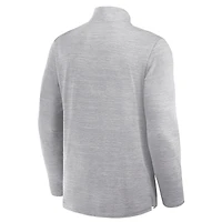 Pull à col zippé 1/4 en polyester gris chiné Dallas Stars de Fanatics pour homme