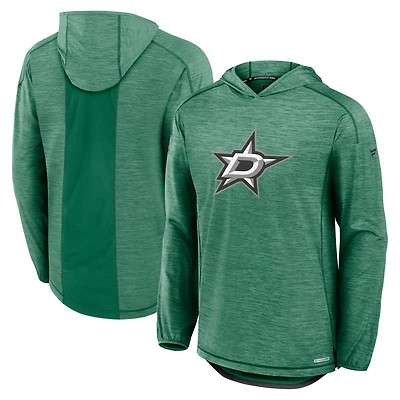 Sweat à capuche authentique Pro Rink des Dallas Stars pour homme Fanatics Heather Kelly Green