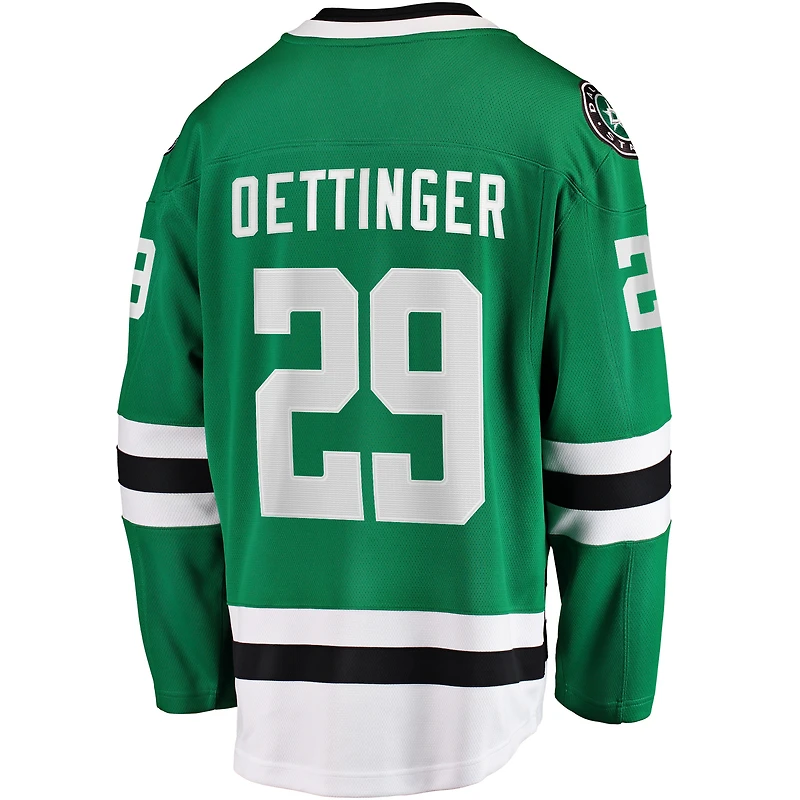 Fanatics pour hommes Jake Oettinger Kelly Green Dallas Stars Maillot de joueur échappé à domicile