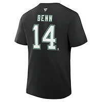 Men's Fanatics Jamie Benn Black Dallas Stars Authentic Stack Name & Number T-Shirt