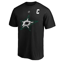 Fanatics pour hommes Jamie Benn Noir Dallas Stars Authentic Stack Name & Number T-shirt
