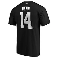 Fanatics pour hommes Jamie Benn Noir Dallas Stars Authentic Stack Name & Number T-shirt