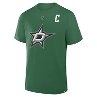 Men's Fanatics Jamie Benn Green Dallas Stars Authentic Stack Name & Number T-Shirt