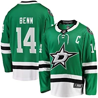 Men's Fanatics Jamie Benn Kelly Green Dallas Stars Captain Patch Home Breakaway Jersey