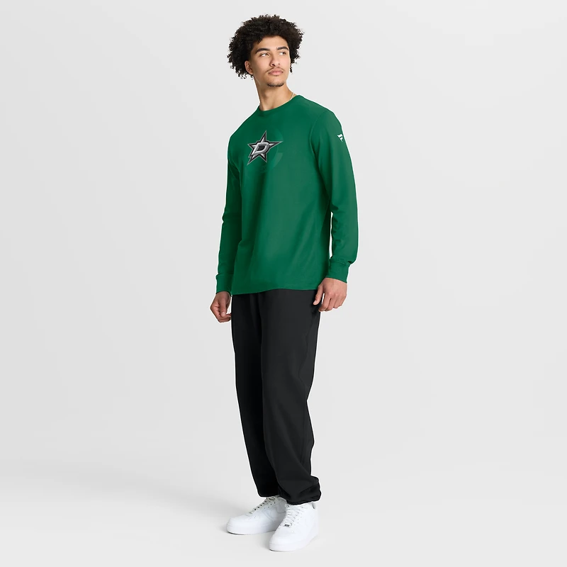 T-shirt à manches longues Fanatics Kelly Green Dallas Stars Authentic Pro Property Of Practice pour homme