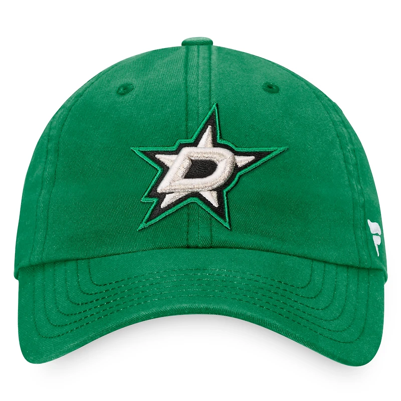 Casquette réglable avec logo principal Fanatics Kelly Green Dallas Stars Core pour hommes