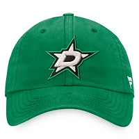 Casquette réglable avec logo principal Fanatics Kelly Green Dallas Stars Core pour hommes