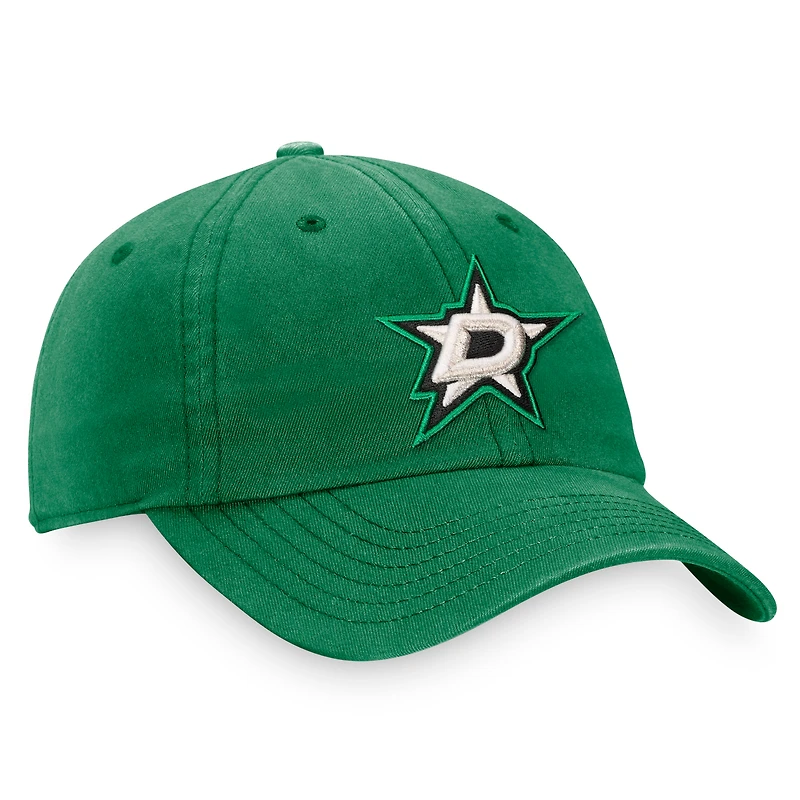 Casquette réglable avec logo principal Fanatics Kelly Green Dallas Stars Core pour hommes