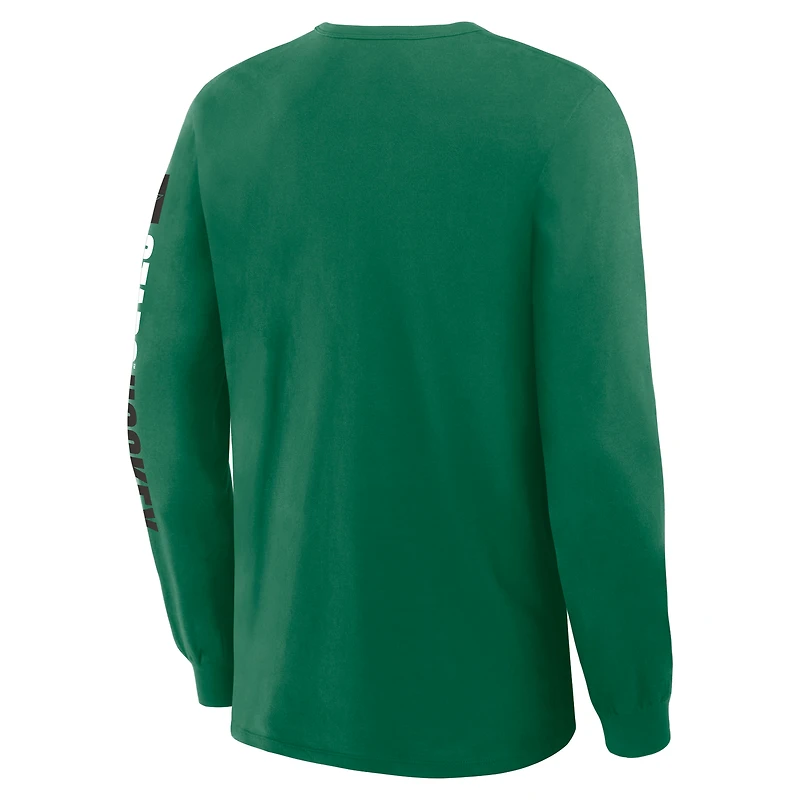 Men's Fanatics Kelly Green Dallas Stars Goal Crease Legacy Long Sleeve T-Shirt