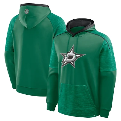 Sweat à capuche Fanatics vert Kelly pour homme, modèle gardien de but/défenseur des Dallas Stars.
