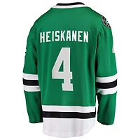 Maillot de joueur Miro Heiskanen vert Kelly, couleur des Stars Dallas, modèle Breakaway, pour homme, la marque Fanatics.