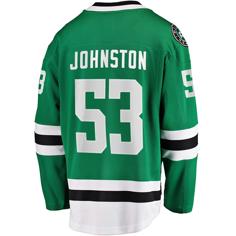Fanatics pour hommes Wyatt Johnston Kelly vert Dallas Stars maillot de joueur échappé à domicile