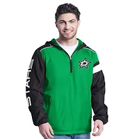Men's G-III Sports by Carl Banks Kelly Green/Black Dallas Stars Lateral Half-Zip Hoodie Jacket