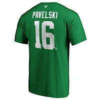 Men's Joe Pavelski Kelly Green Dallas Stars Player Authentic Stack Name & Number T-Shirt