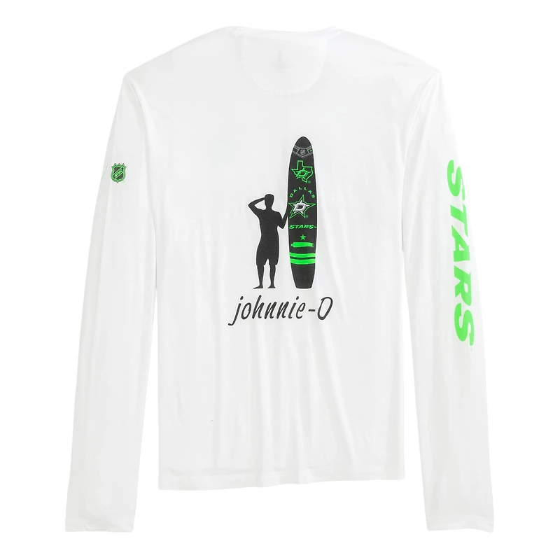 T-shirt à manches longues Adam Dallas Stars blanc Johnnie-O pour homme