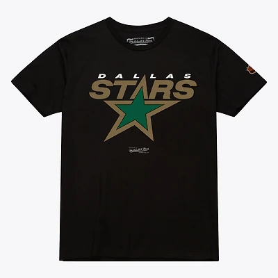 T-shirt Mitchell & Ness noir pour homme, logo vintage des Dallas Stars