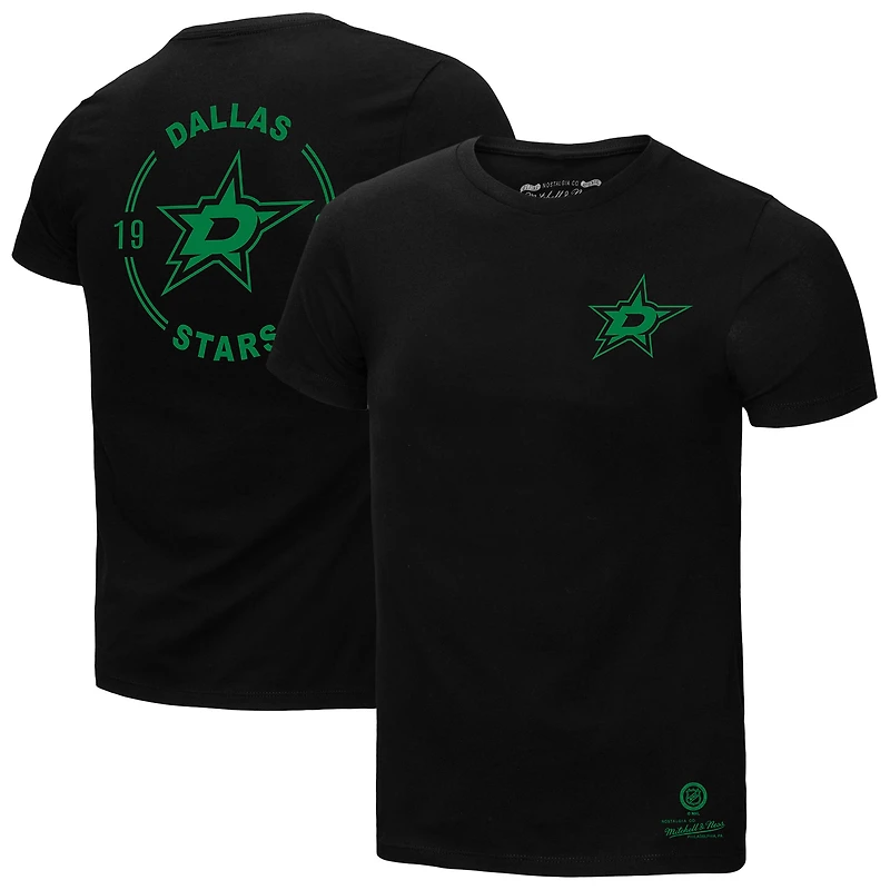 T-shirt noir Mitchell & Ness pour homme, Penalty Box 2.0, Dallas Stars