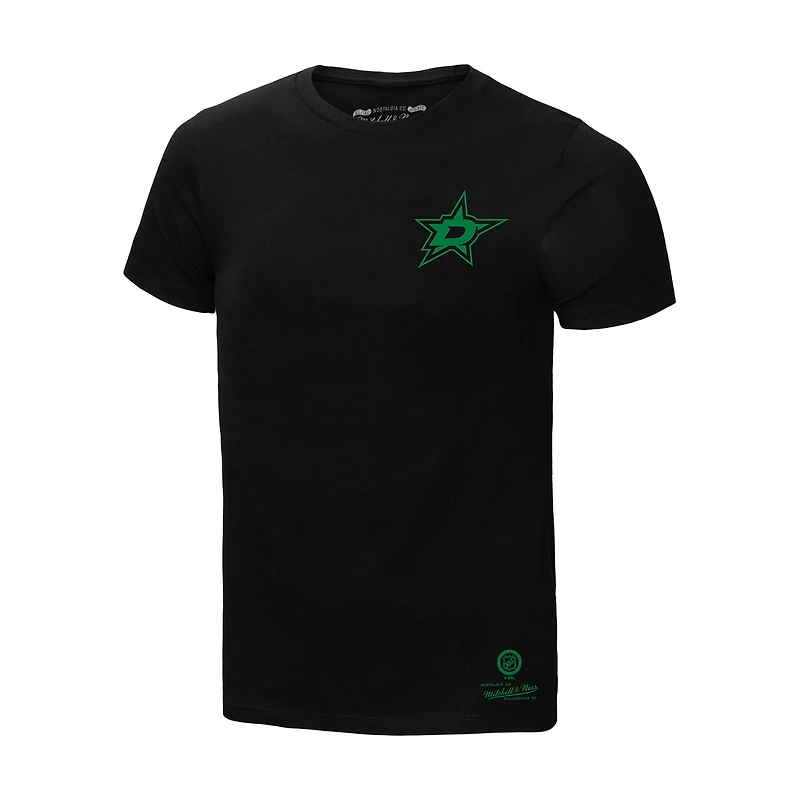 T-shirt noir Mitchell & Ness pour homme, Penalty Box 2.0, Dallas Stars
