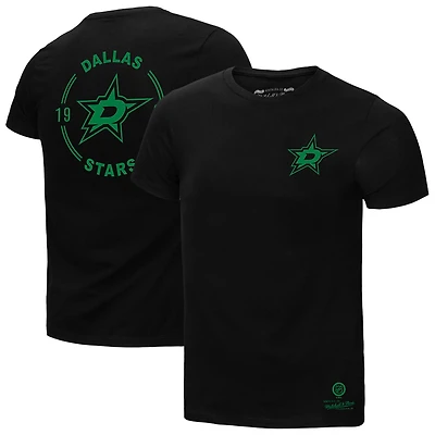 T-shirt noir Mitchell & Ness pour homme, Penalty Box 2.0, Dallas Stars