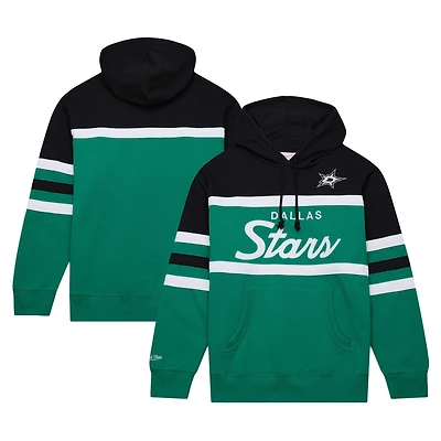 Men's Mitchell & Ness Kelly Green/Black Dallas Stars Head Coach Pullover Hoodie
