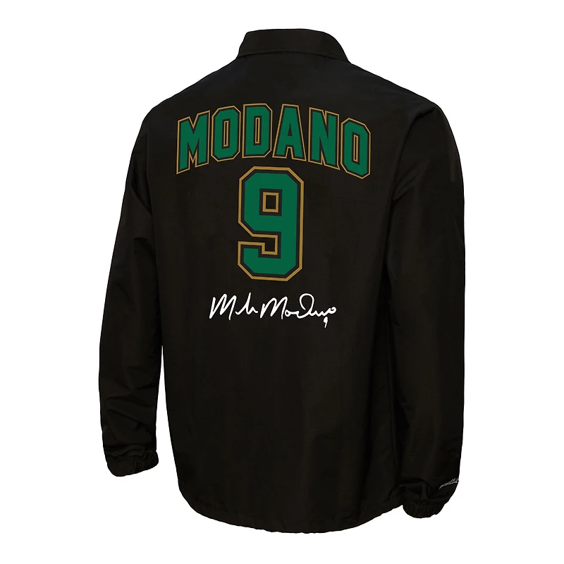 Veste noire Mitchell & Ness Mike Modano des Stars de Dallas avec nom et numéro pour hommes