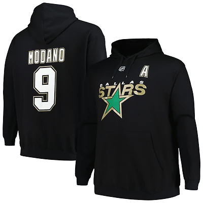 Men's Mitchell & Ness Mike Modano Black Dallas Stars Name Number Pullover Hoodie