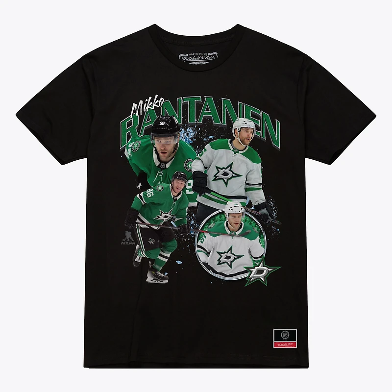 Men's Mitchell & Ness Mikko Rantanen Black Dallas Stars Player Collage T-Shirt