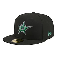 Men's New Era Black Dallas Stars Color Pop 59FIFTY Fitted Hat