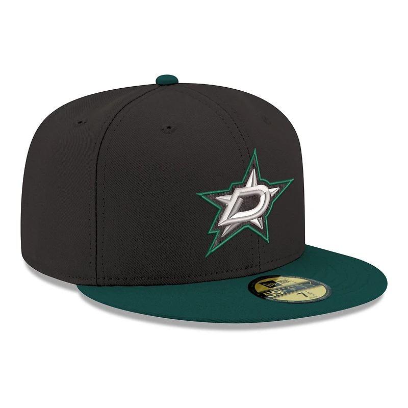 Men's New Era  Black Dallas Stars Core Logo Two-Tone 59FIFTY Fitted Hat
