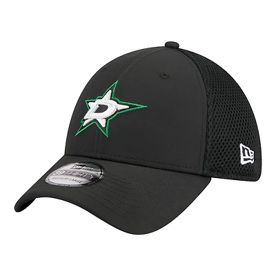 Men's New Era  Black Dallas Stars Logo 39THIRTY Flex Hat