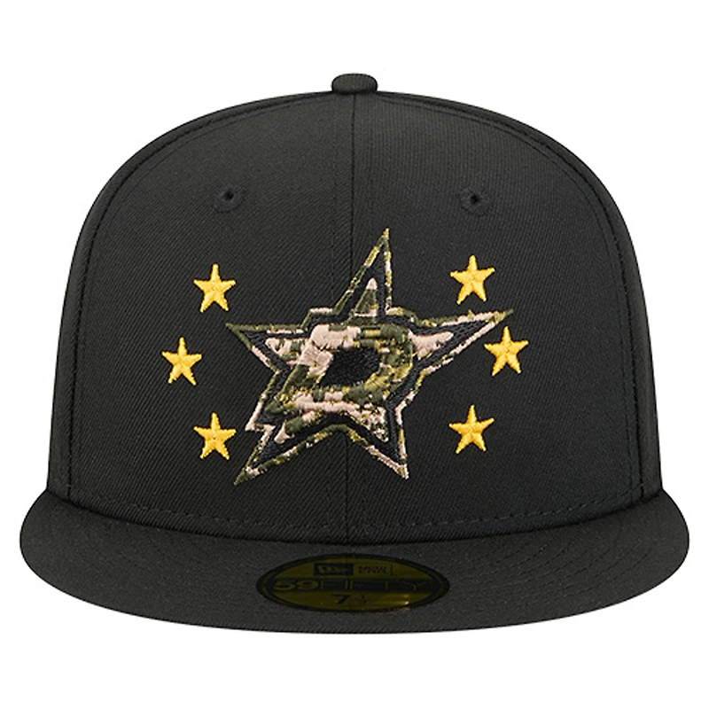 Casquette ajustée 59FIFTY noire à motif camouflage numérique des Stars de Dallas pour homme New Era