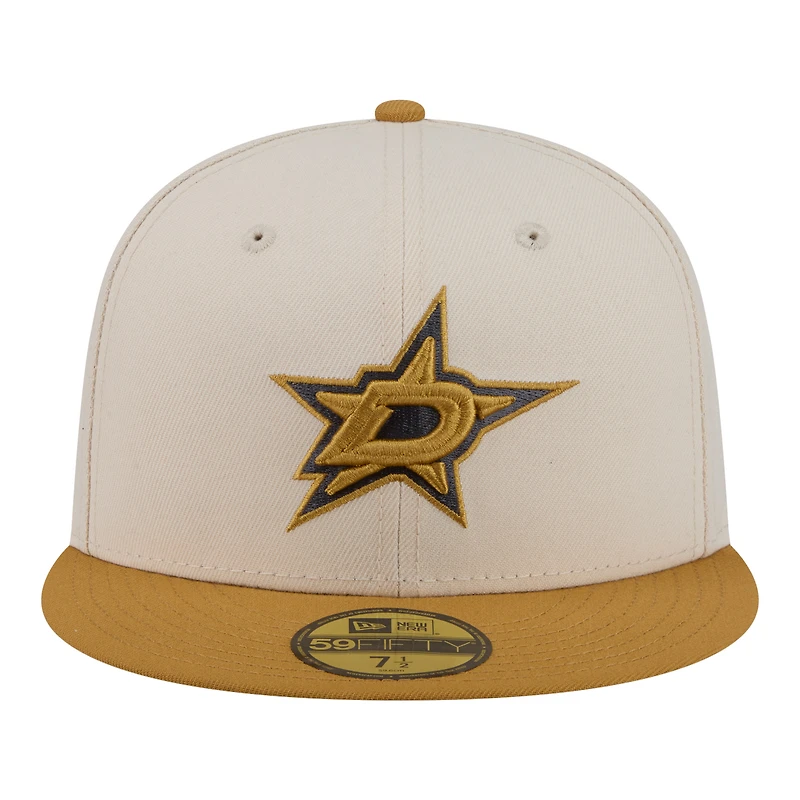 Men's New Era  Cream/Tan Dallas Stars Colorpack Two-Tone 59FIFTY Fitted Hat
