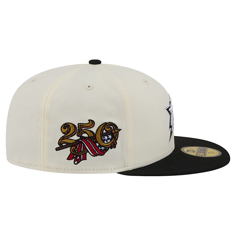 Men's New Era Cream Dallas Stars 250th Anniversary of the United States Two-Tone 59FIFTY Fitted Hat