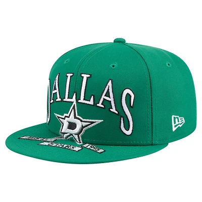 Casquette ajustée surdimensionnée 59Fifty Vintage Arch de Dallas Stars New Era pour homme, vert Kelly