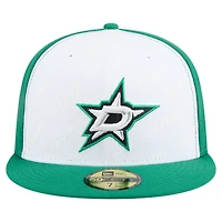 Casquette ajustée bicolore 59FIFTY New Era pour homme, blanc/vert Kelly, Dallas Stars Repeat