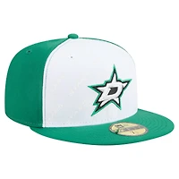 Casquette ajustée bicolore 59FIFTY New Era pour homme, blanc/vert Kelly, Dallas Stars Repeat