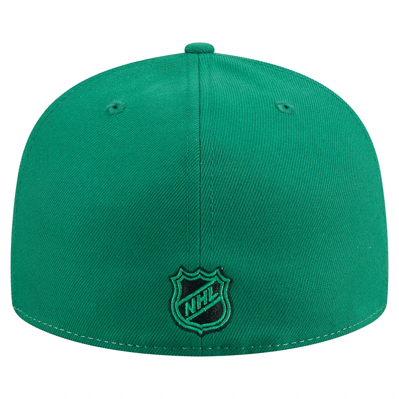 Casquette ajustée bicolore 59FIFTY New Era pour homme, blanc/vert Kelly, Dallas Stars Repeat