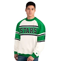 Men's Starter  White Dallas Stars Defense Fleece Crewneck Sweatshirt
