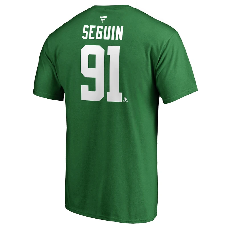 Men's Tyler Seguin Kelly Green Dallas Stars Team Authentic Stack Name & Number T-Shirt