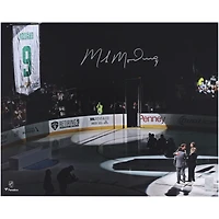 Mike Modano Dallas Stars Autographed 16" x 20" Jersey Retirement Night Photograph