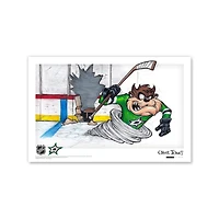 Affiche imprimée du Diable de Tasmanie Dallas Stars 11" x 17 " Looney Tunes
