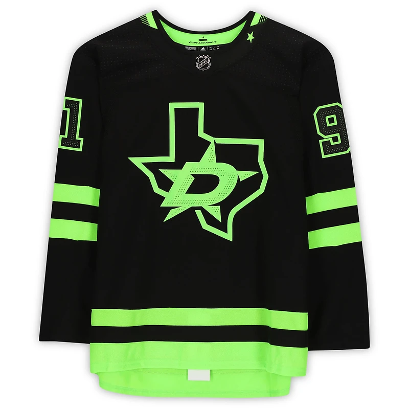 Maillot authentique Adidas noir alternatif autographié de Tyler Seguin, Dallas Stars