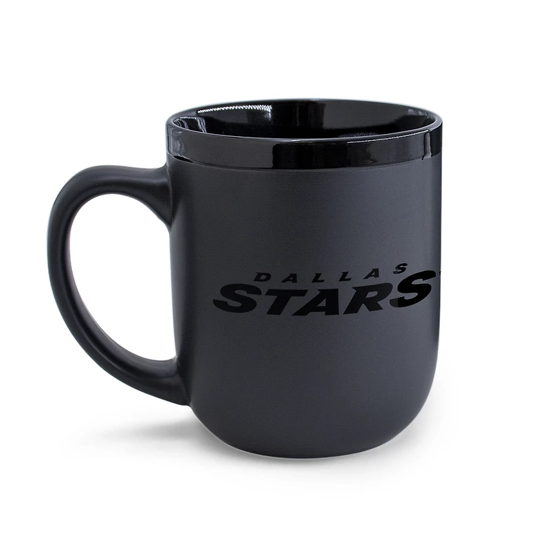 Tasse WinCraft Dallas Stars en céramique noire ton sur ton de 480 ml