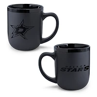 Tasse WinCraft Dallas Stars en céramique noire ton sur ton de 480 ml