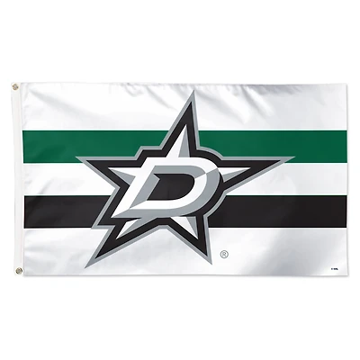 Drapeau de luxe à rayures horizontales WinCraft Dallas Stars 3 pi x 5 pi, simple face