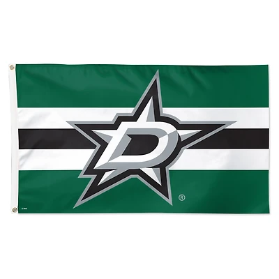 Drapeau de luxe à rayures simples WinCraft Dallas Stars 3 pi x 5 pi