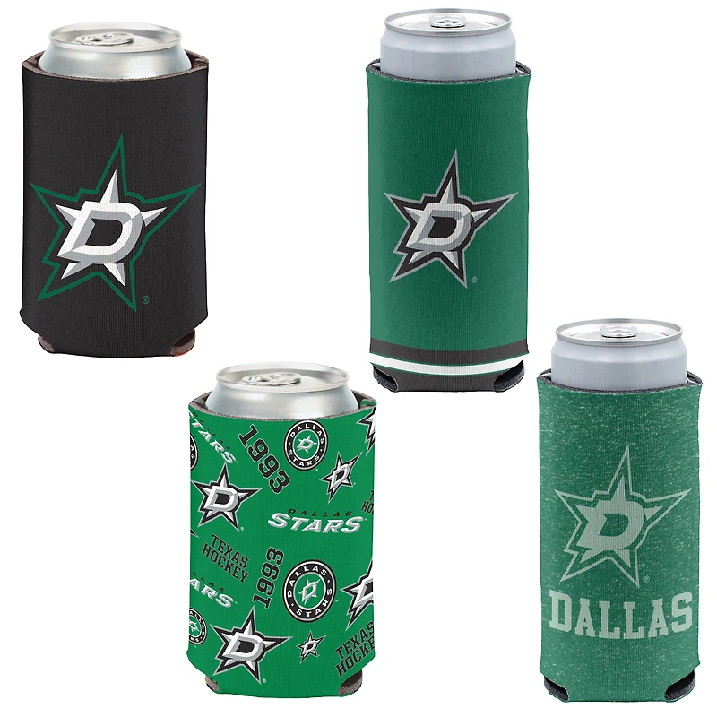 WinCraft Dallas Stars, paquet de 4, 12 oz. Ensemble refroidisseur de canettes et de canettes minces